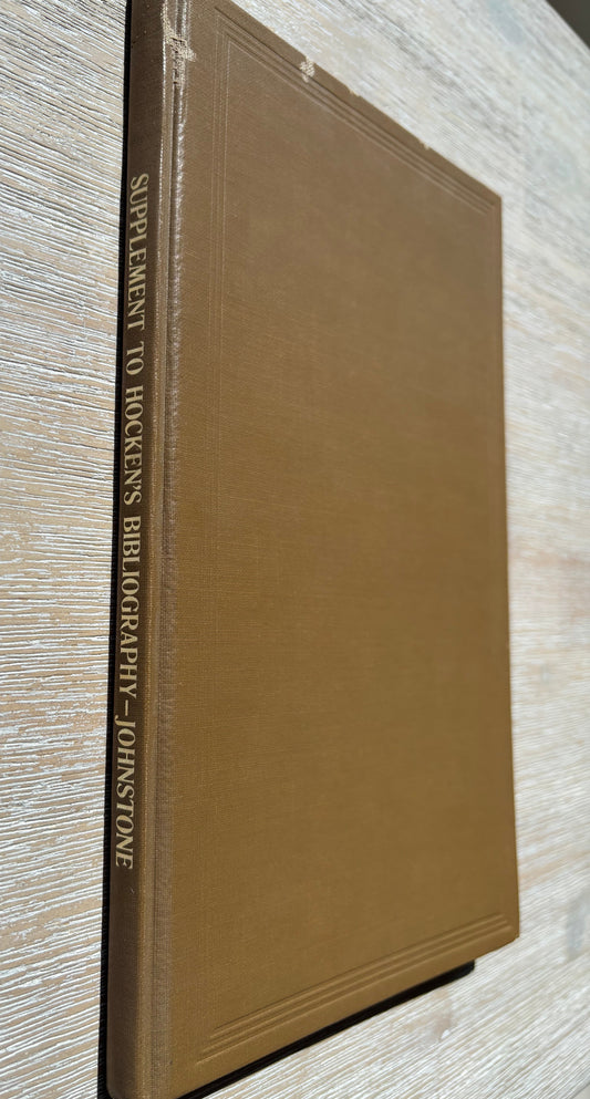 A 1975 limited facsimile reprint of the Supplement to Hocken's Bibliography of New Zealand Literature (compiled by A. H. Johnstone)